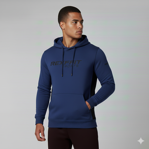 Sweat à capuche épais en coton de qualité supérieure, grande taille, bicolore, pour hommes, avec logo personnalisé imprimé, coupe oversize, bicolore - Product Image 5