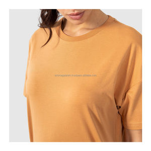 Top Selling Best Quality <b>Women</b> Loose <b>V</b>-<b>neck</b> Cotton Polyester <b>T</b>-<b>shirt</b> Streetwear Drop Shoulder Wholesale OEM Services Available - Product Image 6