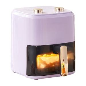 Modern Purple Plastic <b>Air</b> <b>Fryer</b> 5L Observation Window Manual Control PTFE Non-Stick Single <b>Basket</b> Countertop Electric Household - Product Image 1