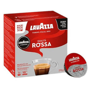 Produit de qualité supérieure, capsules de café Lavazzaa A Modo Mio Rossa, 16 capsules, saveur intense, fini doux - Product Image 1