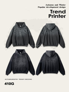 Trendy Gradient Color <b>Sweatshirt</b> for Men Thick 100% Cotton <b>Velour</b> Hoodies Autumn Winter Must-Have Lined Design DDP Shipping - Product Image 3