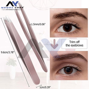 Pinzas para Pestañas de Acero Inoxidable y Aleación, Juego de 9 Piezas, Pinzas para Pestañas Color Oro Rosa, Estilo Moderno - Product Image 5