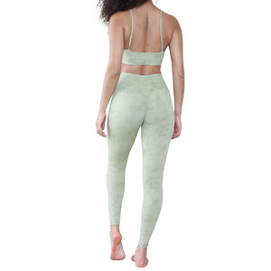 Conjunto de Yoga para Mujer Daniry Industry con Tirantes Cruzados, Leggings de Cintura Alta, Corte Entallado, Transpirable, Degradado Verde, Ropa Deportiva - Product Image 5