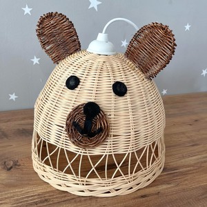 Lovely <b>bear</b> rattan lamps pendant lights for kids premium quality lampshade manufactured in Vietnam - Product Image 1