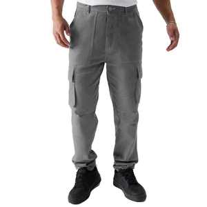 Pantalon cargo pour homme à taille élastique, extensible, en coton et élasthanne, coupe slim, pour la gym, l'entraînement athlétique, multi-poches - Product Image 1
