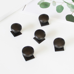 OEM Modern Matte <b>Black</b> Zinc Alloy Cabinet <b>Knob</b> Square Base Round Handle for Kitchen Dining Room Bathroom Hardware Products - Product Image 1