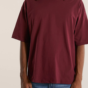 Heavy <b>Weight</b> Over Size T-shirt Cotton <b>Blank</b> Tshirts Custom Logo Boxy Fit Cropped Men T Shirt - Product Image 2