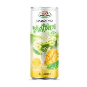 Latte au matcha prêt à boire 250 ml en conserve, boissons au thé matcha Nawon certifiées HALAL à base de lait de coco et de poudre de matcha, marque privée - Product Image 4