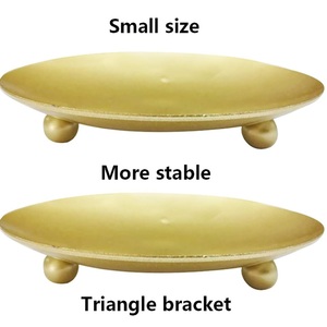 Satin Gold Aluminum Christmas <b>Candle</b> Stand <b>Small</b> Round Triangular Spherical Stand Handmade Modern Design Customized Printing - Product Image 1