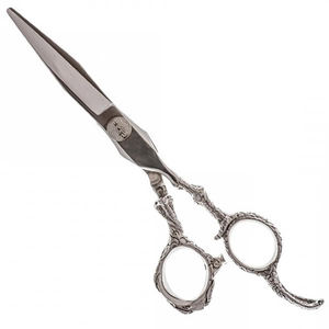 Ciseaux de coiffure professionnels en acier inoxydable à lame droite tranchante avec manche en acier, ciseaux de salon rouges, rasoir - Product Image 6