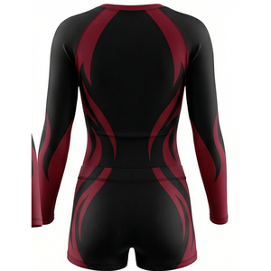 Uniformes Deportivos Personalizados de Poliéster para Equipos de Animadoras, Conjuntos de Top de Manga Larga y Pantalones Cortos de Alto Rendimiento - Product Image 2