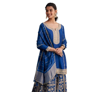 Salwar Kameez Étnico Bordado para Mujer, Vestidos de Fiesta de Moda Pakistaní, Diseño Sólido, Listo para Usar, Ropa India Ecológica - Product Image 4