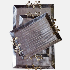 Ensemble de plateaux de service à cartes graphiques avec motif Cœur, Club, Diamant, Pique, finition peinte, poignée, usage résidentiel - Product Image 6