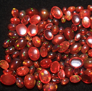 Opale rouge naturelle d'Éthiopie, cabochon d'opale fumée traitée, pierre précieuse de haute qualité, pierre brute pour la création de bijoux - Product Image 4