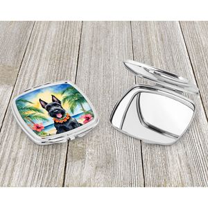 Scottish Terrier Luau Miroir de maquillage de voyage compact Portable Pliant Cadeau décoratif de poche pour femmes et filles - Product Image 3