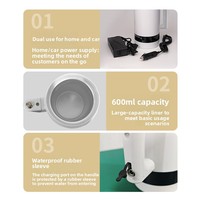 Termometer Pencair Sperma untuk Tangki Semen, Cangkir Pencair Suhu Konstan, Pemantauan Suhu Digital, Kapasitas 600ml, Baterai Terpasang