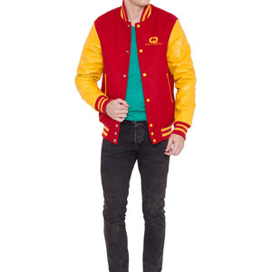 Low MOQ New Factory Direct Varsity <b>Jacket</b> With <b>Leather</b> Sleeves Trendy Casual Wear For Men With Ribbed Cuffs - Product Image 4