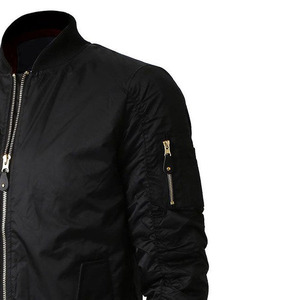Blouson Bomber Homme Automne en Toile Col Montant Logo Frontal OEM Coupe-Vent Respirant Prix Abordable Vente en Gros - Product Image 6
