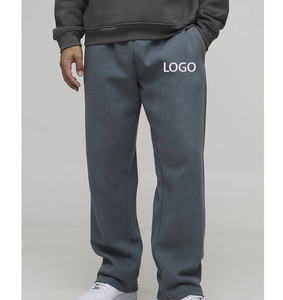 Pantalones Deportivos de Fútbol para Hombre, Gruesos, de Felpa Francesa, de Algodón, Rectos, Color Gris, al por Mayor - Product Image 1