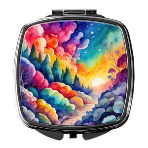 Coloré Dusty Miller Compact Voyage Maquillage Miroir De Poche Pliant Miroir pour Femmes et Filles Idée Cadeau Décoratif - Product Image 1