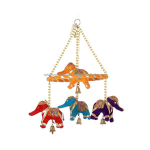 Carillón de viento de elefante de algodón para colgar en la pared de estilo Vintage de buena calidad con campana de Metal Ideal para entrada y ventana - Product Image 6