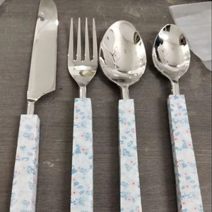 Modern Stainless Steel <b>Flatware</b> <b>Set</b> with Mirror Polish Fork Knife Spoon Dishwasher Safe Minimalist Design for Wedding Occasion - Product Image 3