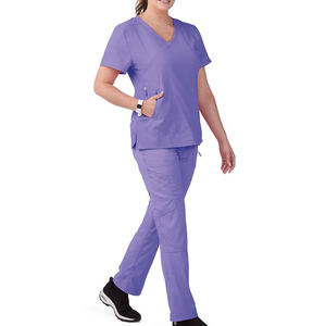 Wholesale High Quality Medical Scrubs <b>Set</b> Stretch V-neck Women Nursing Uniform Hospital <b>Doctors</b> Dental Dental Care Scrub Suit - Product Image 2