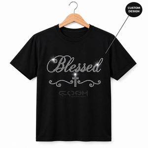 เสื้อยืดคอตตอนประดับคริสตัลหรูหราจาก Cosh International ขายส่งแบบ OEM ODM เสื้อผ้าแฟชั่นสั่งทำได้ ระบายอากาศได้ดี ใส่ได้ทั้งชายและหญิง - Product Image 5
