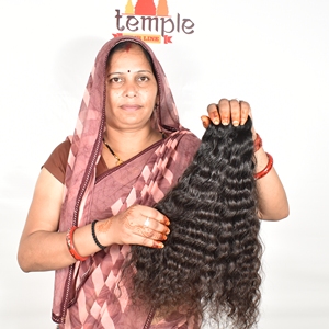 Extensiones de Cabello Humano Virgen Remy Indio, Ondulado Profundo, Doble Trama, Puntas Completas, Cabello a Granel, Color Negro Natural, 100g - Product Image 1