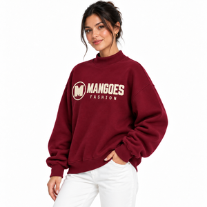 Premium Crew Neck <b>Oversized</b> Embroidered <b>Vintage</b> 100% Cotton Unisex <b>Sweatshirt</b> Casual Pullover Soft Fleece Fabric Warm Streetwear - Product Image 5