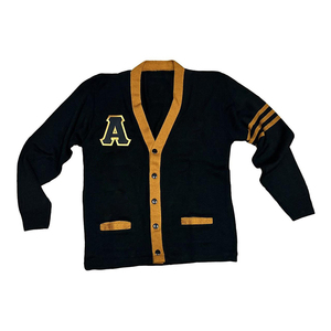 Cardigans noirs à col en V Alpha Phi Alpha en gros, pulls décontractés unisexes tricotés à manches longues avec poches et boutons - Product Image 2