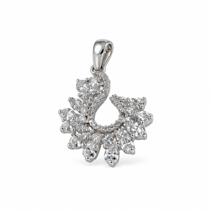 Vente en gros de pendentifs en argent sterling 925 avec CZ en forme de croissant de lune et de fleurs pour femmes, collier de mode, bijoux faits à la main, produit en vrac - Product Image 3