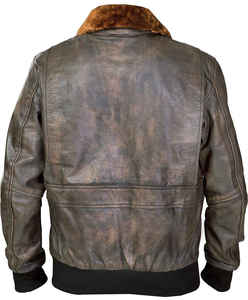 Chaqueta Bomber de Cuero Genuino para Hombre con Forro de Piel, Cierre de Cremallera, Cuello Camisero, Resistente al Viento, Chaqueta de Invierno para Motociclistas - Product Image 2