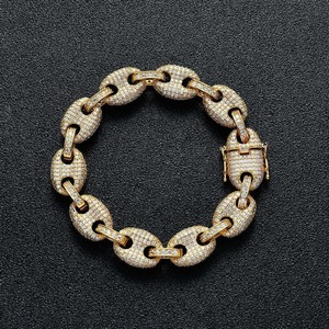 Pulsera de eslabones cubanos de moissanita VVS al por mayor, chapada en oro, estilo Iced Out, joyería de lujo Hip Hop, proveedor de pulseras de diamantes unisex - Product Image 2