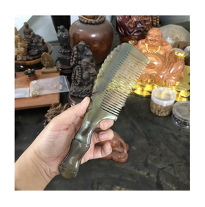 Premium buffalo horn hair <b>comb</b> <b>wide</b> tooth professional salon grooming tool wholesale Vietnam supplier - Product Image 1