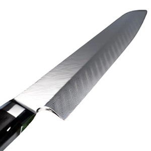 Couteau Yanagiba de 10,5 pouces en acier Damas double cœur, lame à trancher avec manche en bois Pakkawood noir et étui en bois pour la préparation de sushis et de poissons - Product Image 4