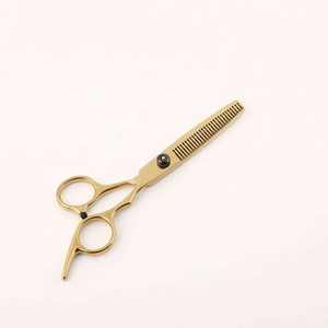 Kit de Tijeras de Peluquería Profesionales de Acero Inoxidable Dorado, Tijeras de Corte Rectas y de Entresacar Afiladas de 6 Pulgadas para Barbería - Product Image 4