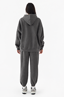 Ensemble jogging décontracté deux pièces gris anthracite pour femme – Sweat à capuche oversize et pantalon de survêtement assorti – Tenue streetwear et loungewear