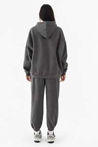 Women Charcoal Gray Oversized Hoodie <b>Jogger</b> <b>Set</b> Casual Two Piece Tracksuit Streetwear Lounge Wear Pullover <b>Matching</b> Sweatpants - Product Image 2