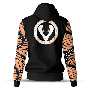 Sudadera con Capucha Venomous Fight Gear Butterfly, Unisex, Deportiva, con Estampado Negro y Naranja, Corte Regular, Forro Polar para Invierno, Personalizable - Product Image 5