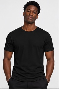 <b>Men's</b> Black Cotton T-Shirt Short Sleeve O-Neck Regular Fit Casual Wear - Product Image 4