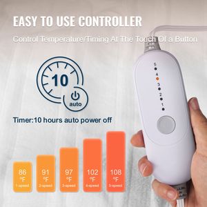 Colchón Eléctrico Térmico King Size de 78 x 80 Pulgadas con 1.5 Niveles de Calor y Apagado Automático de 10 Horas, Lavable a Máquina - Product Image 5
