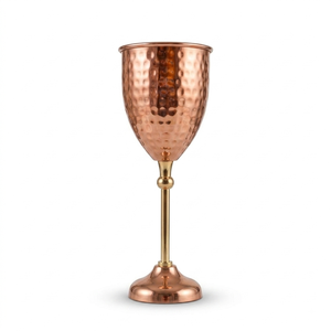 Gobelet à vin en cuivre martelé 150 ml, verre à pied long en métal fait main pour mariage, dîner, fête, célébration et cadeau - Product Image 4