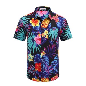 Chemises Hawaïennes pour Hommes Personnalisées en Coton 100% Anti-Plis à Manches Courtes Décontractées pour l'Été - Product Image 2