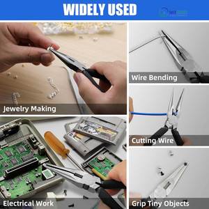 Stainless Steel Needle Nose Pliers 5 Inch Mini Long Nose Cutter Serrated Jaw <b>Precision</b> <b>Tool</b> Jewelry Making Crafts Wire Bending - Product Image 3