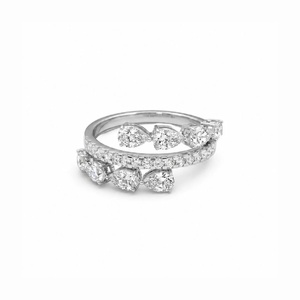 Bague en or avec diamants en forme de poire - Or 9k, 14k, 18k - Product Image 5