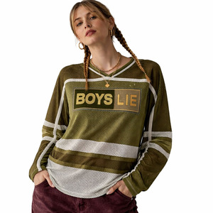 Camiseta Deportiva Informal de Fútbol Americano para Mujer, de Manga Larga, Holgada, Transpirable, Estilo Urbano, Fabricante de Ropa Personalizada - Product Image 1