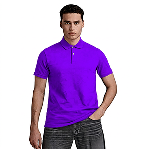 เสื้อโปโลแขนสั้นสีดำสำหรับผู้ชาย ผ้าฝ้ายสีพื้น สไตล์ลำลอง ทรงปกติ ดีไซน์ติดกระดุม - Product Image 5