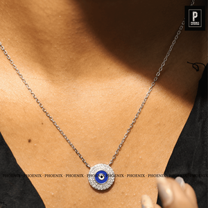 Pendentif Œil protecteur en Moissanite VVS, Argent 925, Bijou effet diamant, Charme de protection (sans chaîne) - Product Image 1