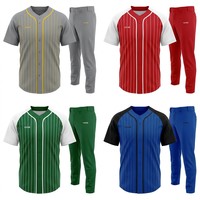 Jersey Baseball Pinstripe Kustom Lengan Raglan Seragam Tim Pakaian Olahraga Klub Kustom OEM